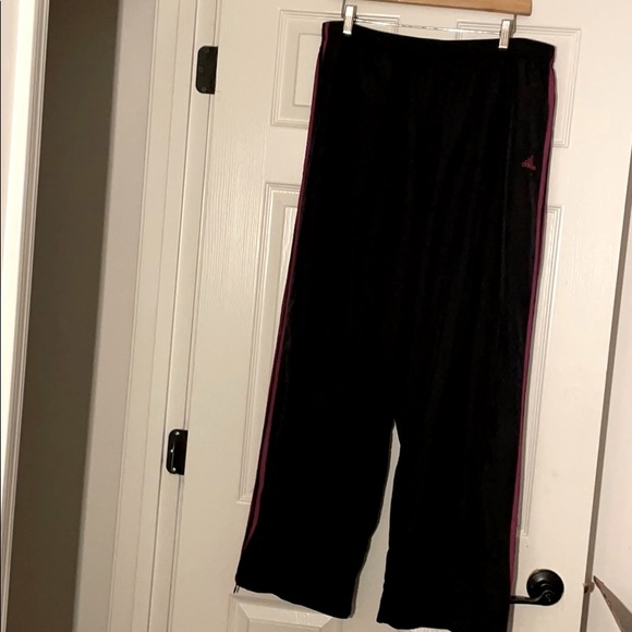adidas Pants - Adidas Black Track Pants w Stripes Sz. XL